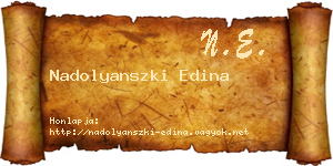 Nadolyanszki Edina névjegykártya